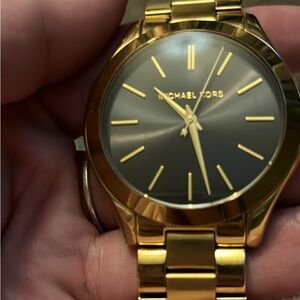 Michael kors watch black face with gold accents